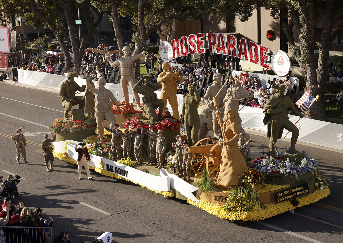 The US Army's Rose Parade float