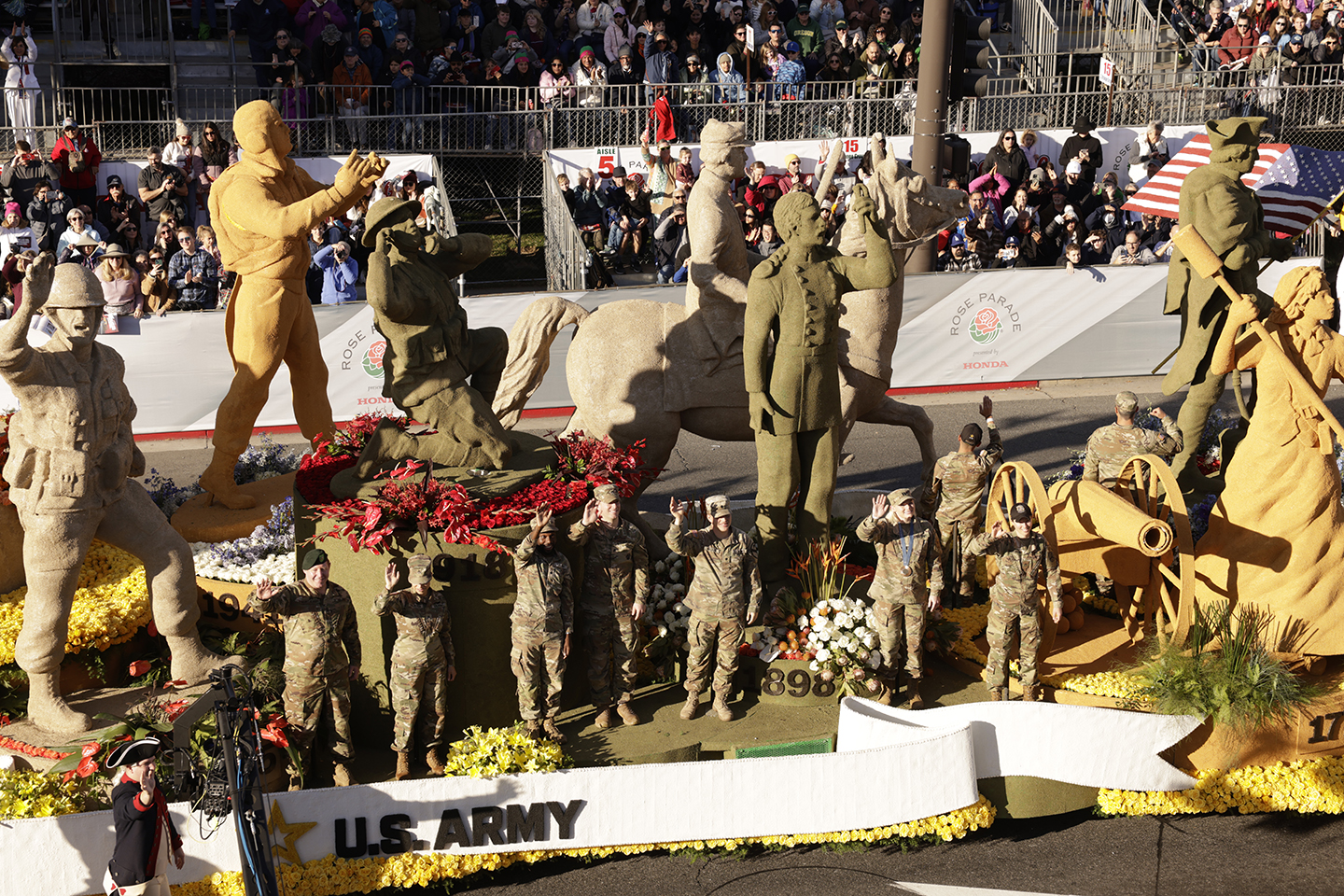 The US Army's Rose Parade float